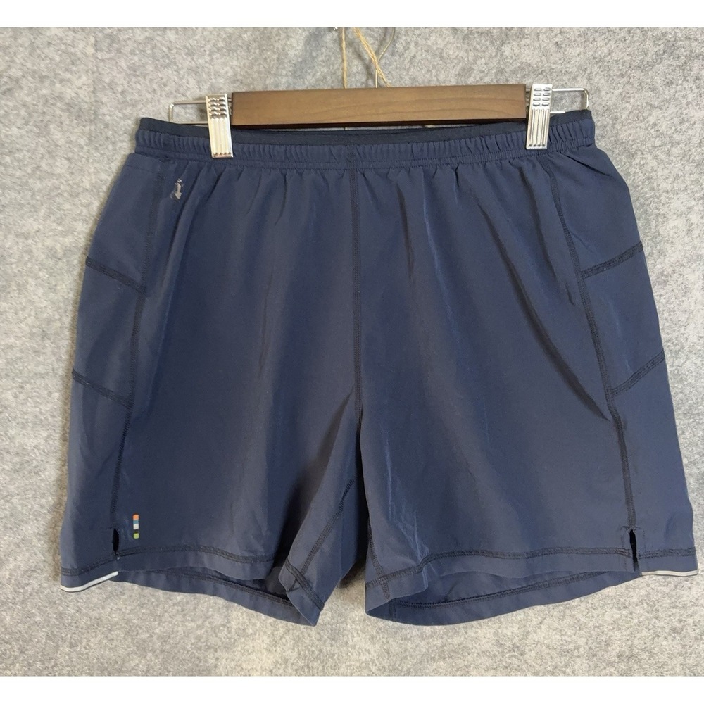 Smartwool Merino Wool Blend Shorts Mens Sz S Blue Lined Pockets 5" Inseam